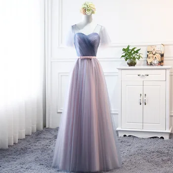 Наклон на рампа шаферски рокли за сватба 2018 нов дизайн вечерна рокля тюл grduation бала рокля Vestido de Noiva images